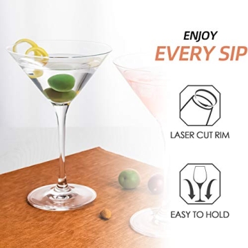 Elegant FAWLES Crystal Martini Glasses Gift Set