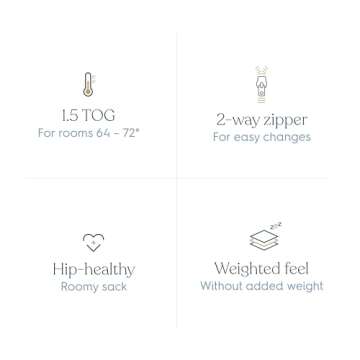 HALO Easy Transition Sleepsack Wearable Blanket, TOG 1.5, Heather Grey, Medium