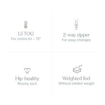 HALO Easy Transition Sleepsack Wearable Blanket, TOG 1.5, Heather Grey, Medium