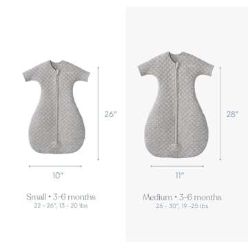 HALO Easy Transition Sleepsack Wearable Blanket, TOG 1.5, Heather Grey, Medium