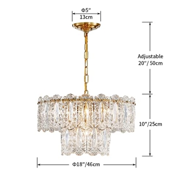 AGV LIGHTING CH010 Crystal Chandelier Vintage Pendant Lighting