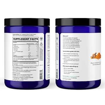 Ora Organic Golden Milk Powder - Ayurvedic Turmeric Powder with Organic Adaptogens - Ashwagandha, Reishi and Ginger | Organic, Gluten-Free, Soy-Free, Vegan, Non-GMO - Maple & Vanilla, 30 Servings