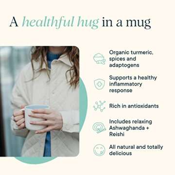 Ora Organic Golden Milk Powder - Ayurvedic Turmeric Powder with Organic Adaptogens - Ashwagandha, Reishi and Ginger | Organic, Gluten-Free, Soy-Free, Vegan, Non-GMO - Maple & Vanilla, 30 Servings