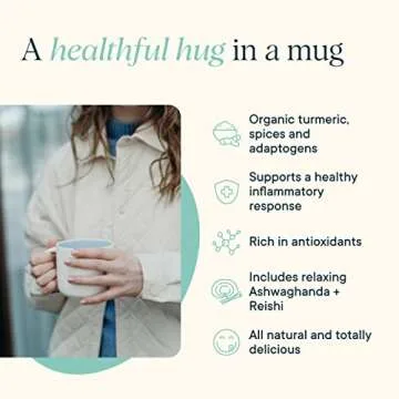 Ora Organic Golden Milk Powder - Ayurvedic Turmeric Powder with Organic Adaptogens - Ashwagandha, Reishi and Ginger | Organic, Gluten-Free, Soy-Free, Vegan, Non-GMO - Maple & Vanilla, 30 Servings