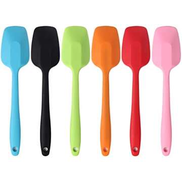 Silicone Spatulas, 8.2 inch Small Rubber Spoon Spatula Heat Resistant Seamless One Piece Design Non-...