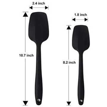 Silicone Spatulas, 8.2 inch Small Rubber Spoon Spatula Heat Resistant Seamless One Piece Design Non-Stick Spoonula Flexible Scrapers Baking Mixing Tool (6 Pcs)
