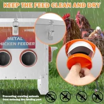 HAYOHRT Automatic Weatherproof Chicken Feeder 25Lbs