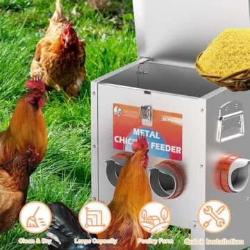 HAYOHRT Automatic Weatherproof Chicken Feeder 25Lbs