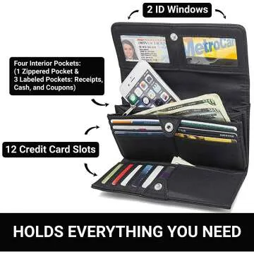Mundi Women's RFID Blocking Wallet Organizer with Pocket
