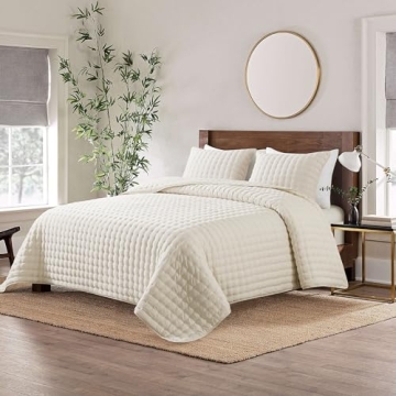 WDCOZY Ivory King Size Quilt Set for Every Season