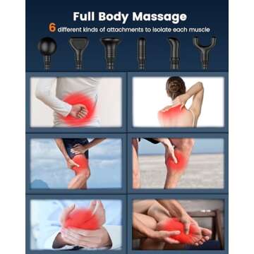AYURA Massage Gun Deep Tissue, Percussion Muscle Massager Gun, Handheld Back Massager for Pain Relief, Mini Massage Gun with 30 Speeds and 6 Heads for Athletes Men Women