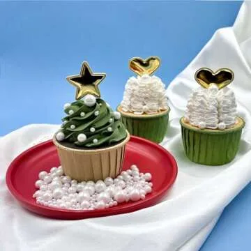 Sprinkles for Cake Decorating, White Pearl Sprinkles 4 Sizes Mix for Cake Cupcake Cookie Baking Donuts Ice Cream Toppings