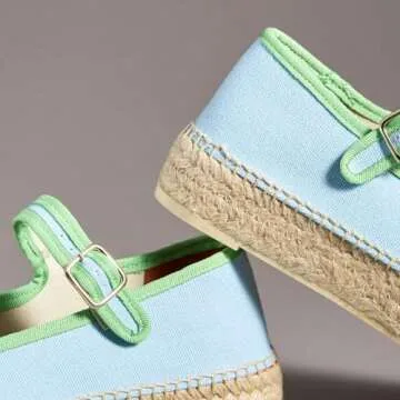 Stylish ATBELL Women's Light Blue Espadrilles for Summer