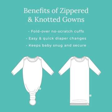 Posh Peanut Baby Knotted Gowns for Girls - Newborn Comfort