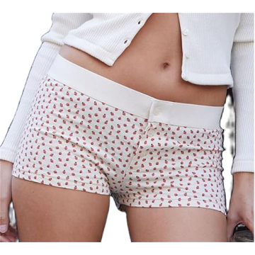 Y2k Girls Cute Lounge Shorts Stylish Floral Boyshorts comfy Pj Bottoms