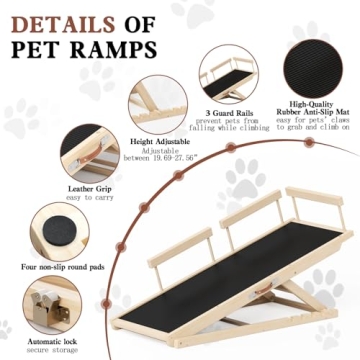 Chuiendi Adjustable Dog Ramp for Easy Access and Safety