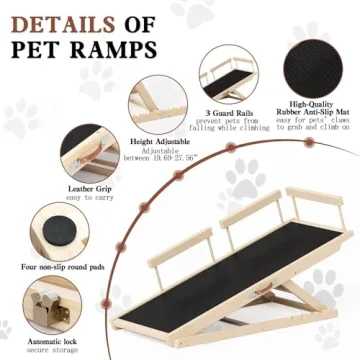 Chuiendi Adjustable Dog Ramp for Easy Access and Safety