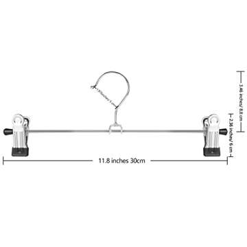 NORTHERN BROTHERS Pants Hangers 12PCS Skirt Hangers with Clips Hangers for Pants Metal Hangers Clothes Hanger Trouser Hanger