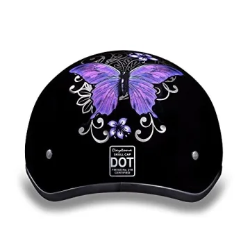 Daytona Motorcycle Half Helmet Skull Cap DOT Approved