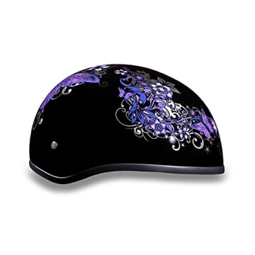 Daytona Motorcycle Half Helmet Skull Cap DOT Approved