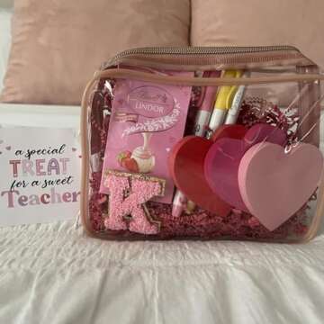 PACKISM Valentines Day Gifts for Him Her - TSA Approved Toiletry Bag - Peach Red Clear Makeup Bag wi...