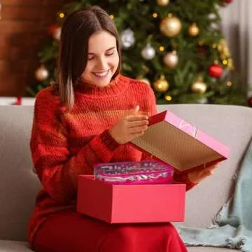 PACKISM Valentines Day Gifts for Him Her - TSA Approved Toiletry Bag - Peach Red Clear Makeup Bag with Supporting Frame, Clear Toiletry Bag for Travel, Thick No Smell