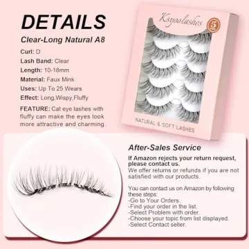 Natural Cat Eye Lashes with Clear Band - KSYOO
