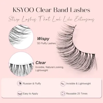 Natural Cat Eye Lashes with Clear Band - KSYOO