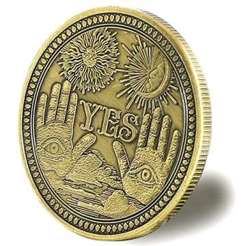 okkoCoin Yes&No Prediction Decision Coin All Seeing Eye or Death Angel Game Coin,Novelty YES NO Letter Challenge Coins, Decision Maker