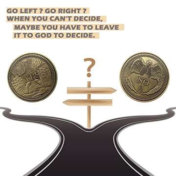 okkoCoin Yes&No Prediction Decision Coin All Seeing Eye or Death Angel Game Coin,Novelty YES NO Letter Challenge Coins, Decision Maker