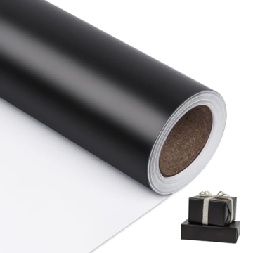 NESCCI Matte Metal Black Wrapping Paper, Solid Color Paper,Gift Wrapping Paper,Perfect for Wedding,V...