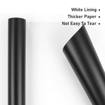 NESCCI Matte Metal Black Wrapping Paper - Durable and Stylish