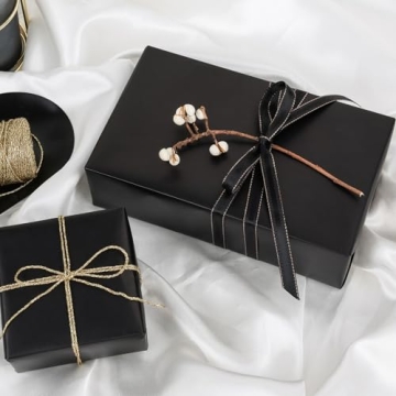 NESCCI Matte Metal Black Wrapping Paper - Durable and Stylish