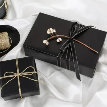 NESCCI Matte Metal Black Wrapping Paper - Durable and Stylish