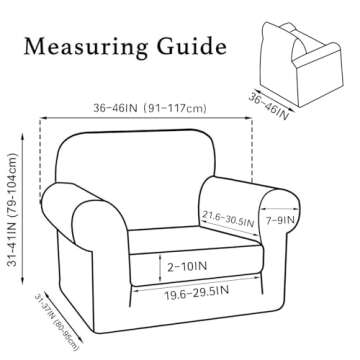 Turquoize Stylish 2 Piece Chair Covers | Slipcovers for Armchair Protection