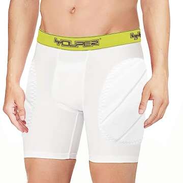 Youper Boys Youth Padded Sliding Shorts with Soft Protective Athletic Cup for Baseball, Football, La...