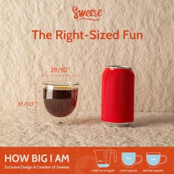 Sweese 5oz Double Wall Espresso Cups for Coffee Lovers