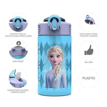 Zak Designs Disney Frozen 2 Kids Water Bottle Set for Fun