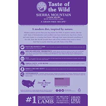 Taste of the Wild Sierra Mountain Grain-Free Dog Food with Roasted Lamb - All Life Stages 28lb