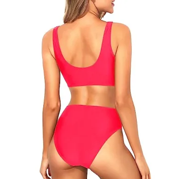 Tempt Me Neon Red Two Piece Bikini for Active Women
