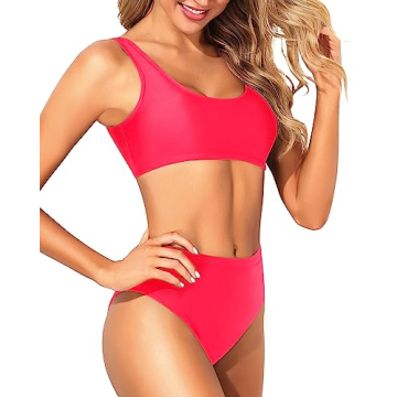 Tempt Me Neon Red Two Piece Bikini for Active Women