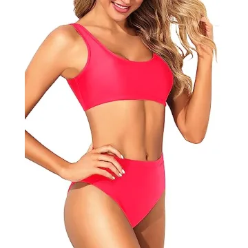 Tempt Me Neon Red Two Piece Bikini for Active Women