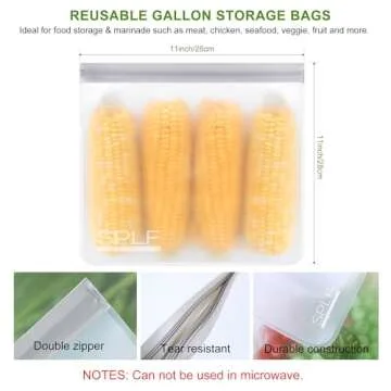 SPLF Reusable Gallon Freezer Bags for Eco-Friendly Storage