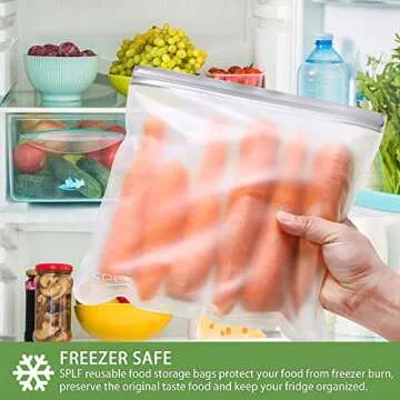 SPLF Reusable Gallon Freezer Bags for Eco-Friendly Storage