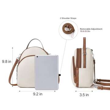 CLUCI Small Backpack for Women Leather Backpack Travel Backpack Purse Lady Fashion Mini Bookbag Convertible Handbags