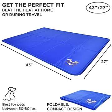 Arf Pets Dog Cooling Mat 27” x 43” Pad for Kennels, Crates and Beds, Non-Toxic, Durable Solid Se...