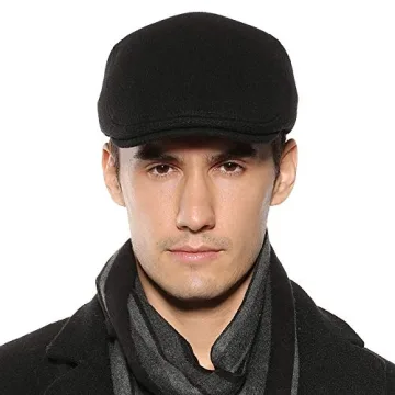Sumolux Mens Winter Beret Newsboy Cap in Black