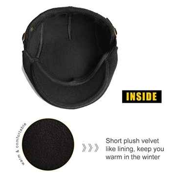 Sumolux Mens Winter Beret Newsboy Cap in Black