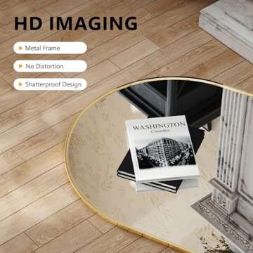 Arched Wall Mirror for Bathroom,Mirrors for Wall,24''x36'',Vanity Mirror for Bedroom Dresser, Entryw...