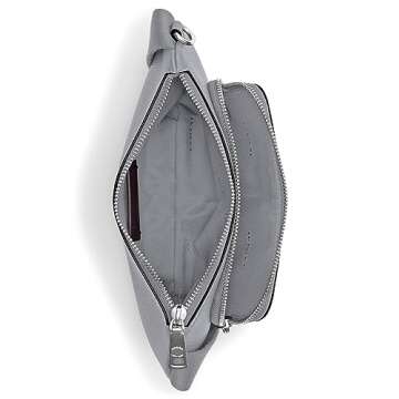 COACH Belt Bag in Crossgrain Leather, Grey Blue